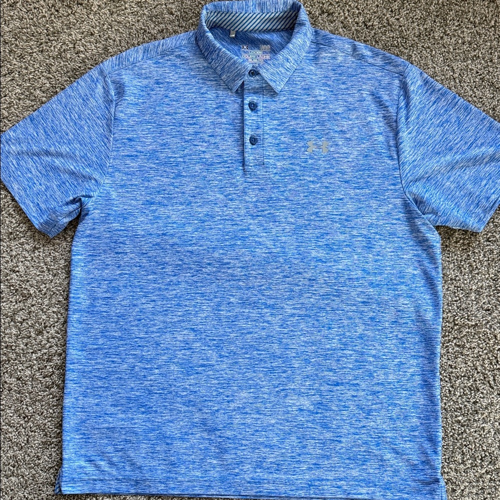 UA Men's Heathered Blue Polo